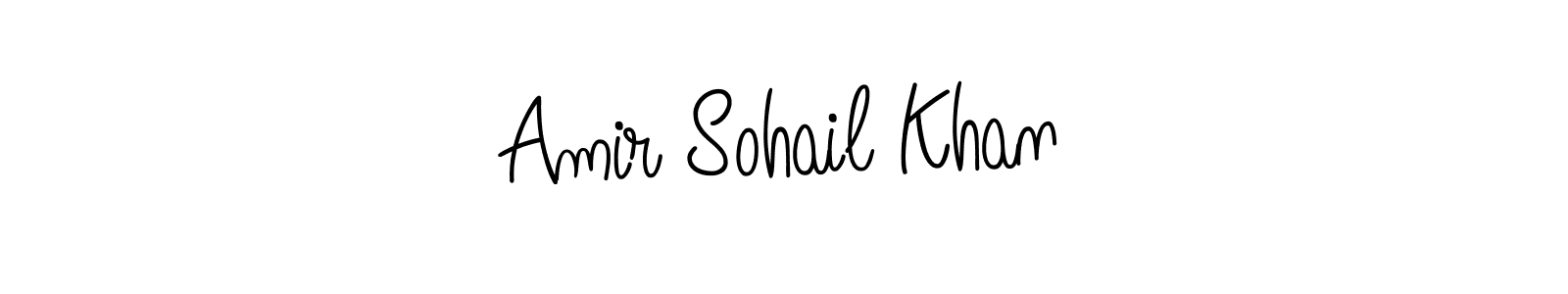 You should practise on your own different ways (Angelique-Rose-font-FFP) to write your name (Amir Sohail Khan) in signature. don't let someone else do it for you. Amir Sohail Khan signature style 5 images and pictures png