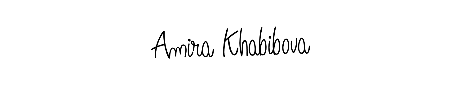 You should practise on your own different ways (Angelique-Rose-font-FFP) to write your name (Amira Khabibova) in signature. don't let someone else do it for you. Amira Khabibova signature style 5 images and pictures png