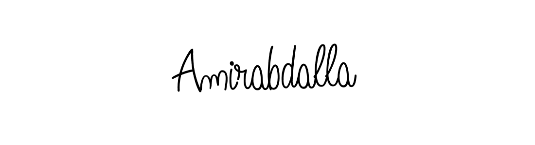 Use a signature maker to create a handwritten signature online. With this signature software, you can design (Angelique-Rose-font-FFP) your own signature for name Amirabdalla. Amirabdalla signature style 5 images and pictures png