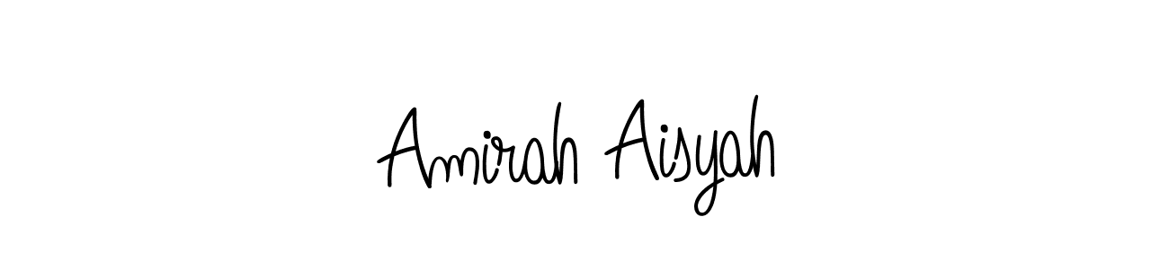 Make a beautiful signature design for name Amirah Aisyah. With this signature (Angelique-Rose-font-FFP) style, you can create a handwritten signature for free. Amirah Aisyah signature style 5 images and pictures png