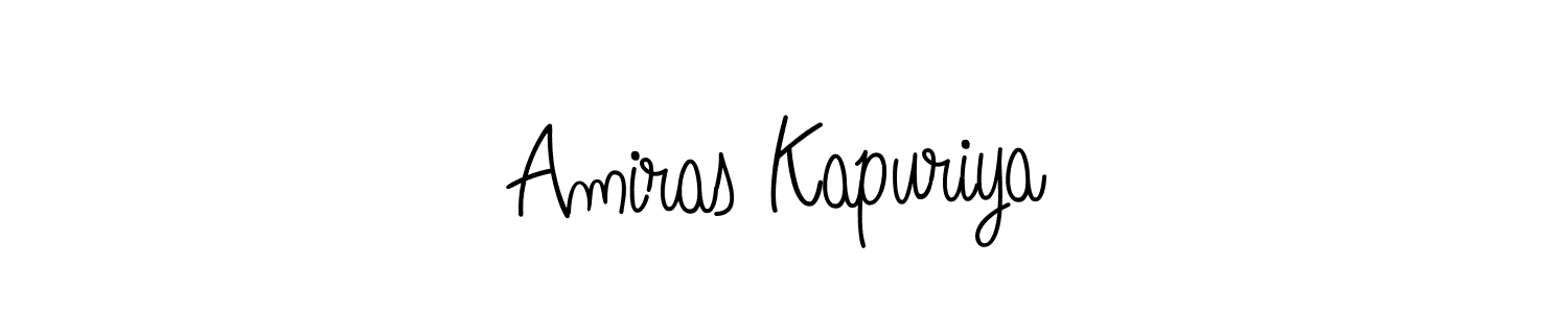 Use a signature maker to create a handwritten signature online. With this signature software, you can design (Angelique-Rose-font-FFP) your own signature for name Amiras Kapuriya. Amiras Kapuriya signature style 5 images and pictures png