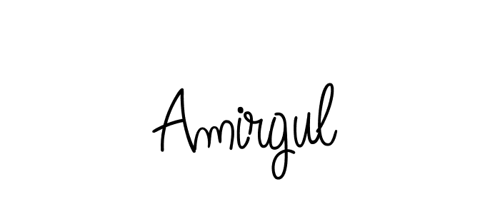 Make a beautiful signature design for name Amirgul. With this signature (Angelique-Rose-font-FFP) style, you can create a handwritten signature for free. Amirgul signature style 5 images and pictures png