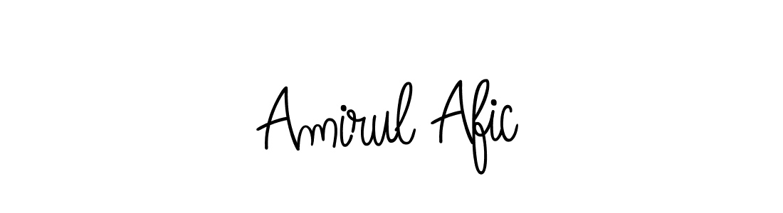 The best way (Angelique-Rose-font-FFP) to make a short signature is to pick only two or three words in your name. The name Amirul Afic include a total of six letters. For converting this name. Amirul Afic signature style 5 images and pictures png