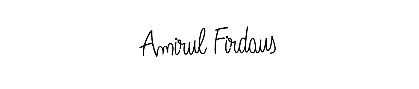 Also we have Amirul Firdaus name is the best signature style. Create professional handwritten signature collection using Angelique-Rose-font-FFP autograph style. Amirul Firdaus signature style 5 images and pictures png