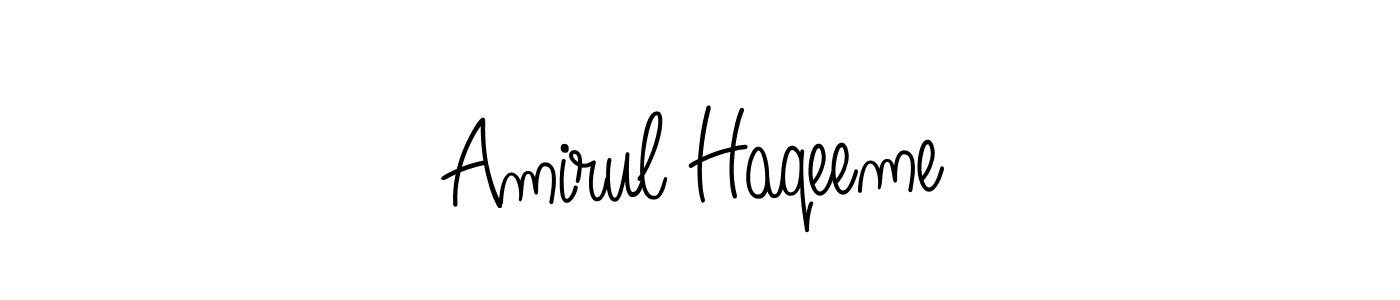 Similarly Angelique-Rose-font-FFP is the best handwritten signature design. Signature creator online .You can use it as an online autograph creator for name Amirul Haqeeme. Amirul Haqeeme signature style 5 images and pictures png