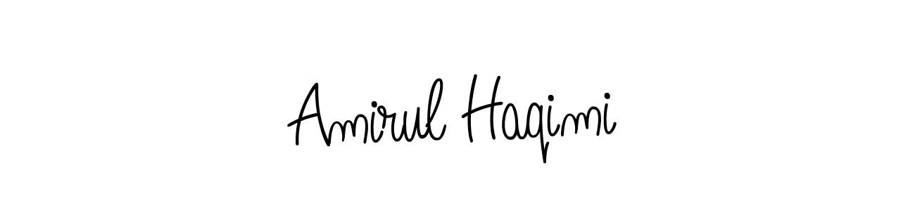 The best way (Angelique-Rose-font-FFP) to make a short signature is to pick only two or three words in your name. The name Amirul Haqimi include a total of six letters. For converting this name. Amirul Haqimi signature style 5 images and pictures png