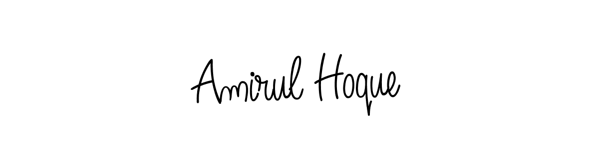 Make a beautiful signature design for name Amirul Hoque. With this signature (Angelique-Rose-font-FFP) style, you can create a handwritten signature for free. Amirul Hoque signature style 5 images and pictures png