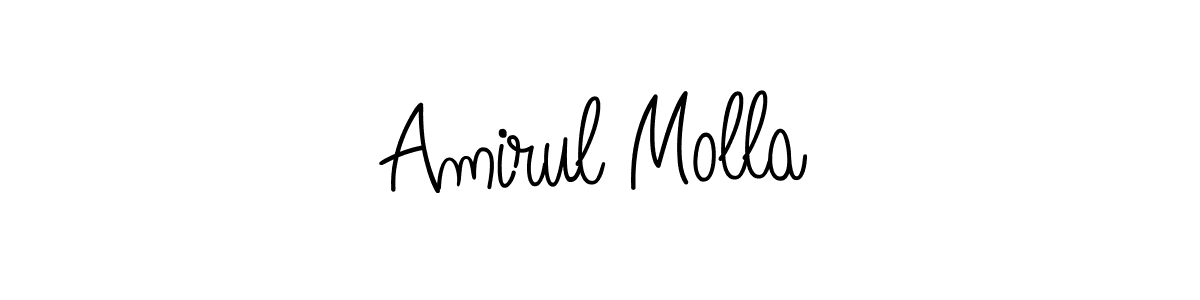 Use a signature maker to create a handwritten signature online. With this signature software, you can design (Angelique-Rose-font-FFP) your own signature for name Amirul Molla. Amirul Molla signature style 5 images and pictures png