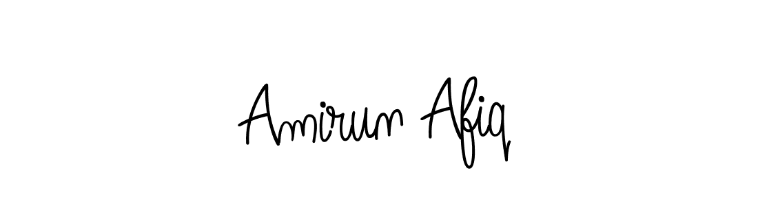 Design your own signature with our free online signature maker. With this signature software, you can create a handwritten (Angelique-Rose-font-FFP) signature for name Amirun Afiq. Amirun Afiq signature style 5 images and pictures png