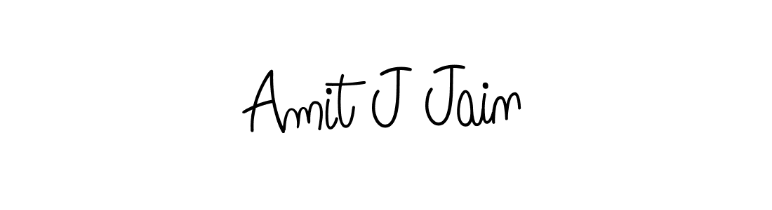 How to make Amit J Jain name signature. Use Angelique-Rose-font-FFP style for creating short signs online. This is the latest handwritten sign. Amit J Jain signature style 5 images and pictures png