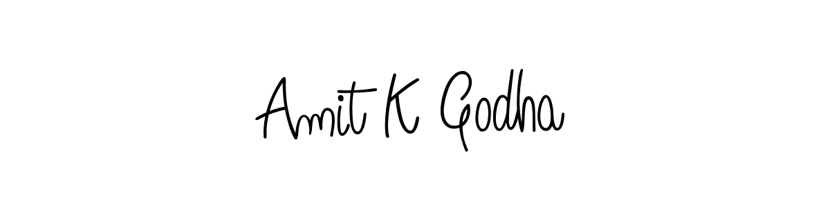 How to make Amit K Godha name signature. Use Angelique-Rose-font-FFP style for creating short signs online. This is the latest handwritten sign. Amit K Godha signature style 5 images and pictures png