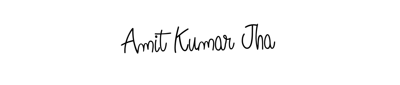 How to make Amit Kumar Jha name signature. Use Angelique-Rose-font-FFP style for creating short signs online. This is the latest handwritten sign. Amit Kumar Jha signature style 5 images and pictures png