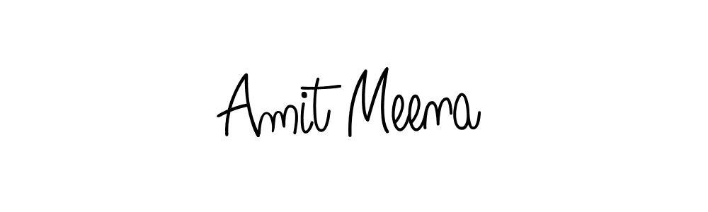 How to make Amit Meena name signature. Use Angelique-Rose-font-FFP style for creating short signs online. This is the latest handwritten sign. Amit Meena signature style 5 images and pictures png