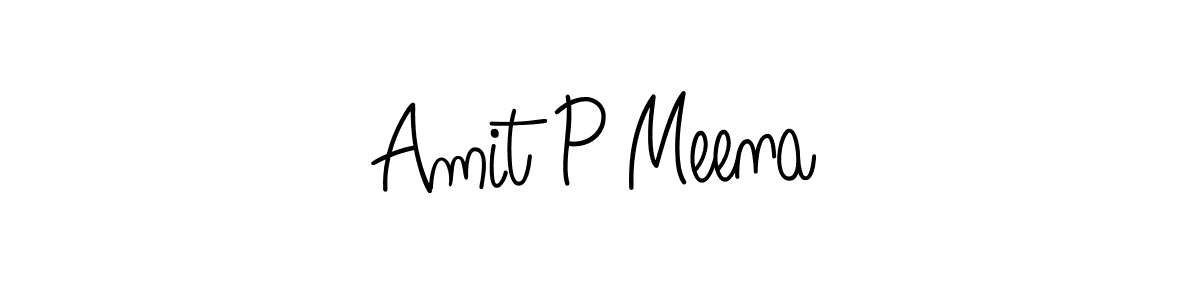 Design your own signature with our free online signature maker. With this signature software, you can create a handwritten (Angelique-Rose-font-FFP) signature for name Amit P Meena. Amit P Meena signature style 5 images and pictures png