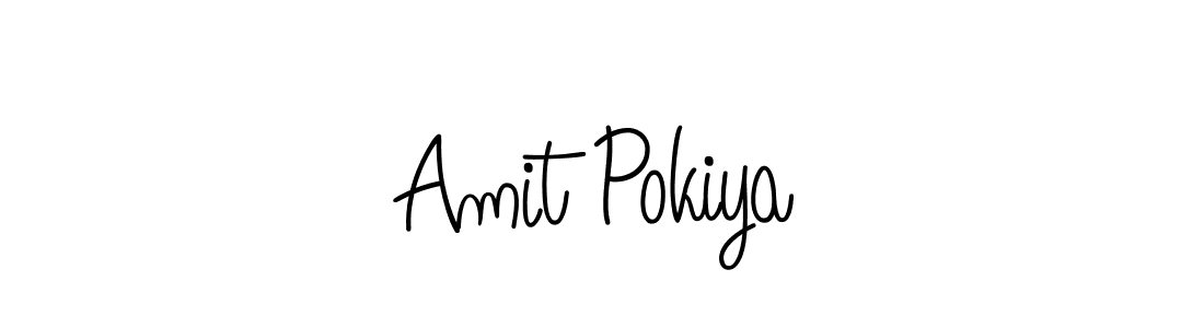 You should practise on your own different ways (Angelique-Rose-font-FFP) to write your name (Amit Pokiya) in signature. don't let someone else do it for you. Amit Pokiya signature style 5 images and pictures png