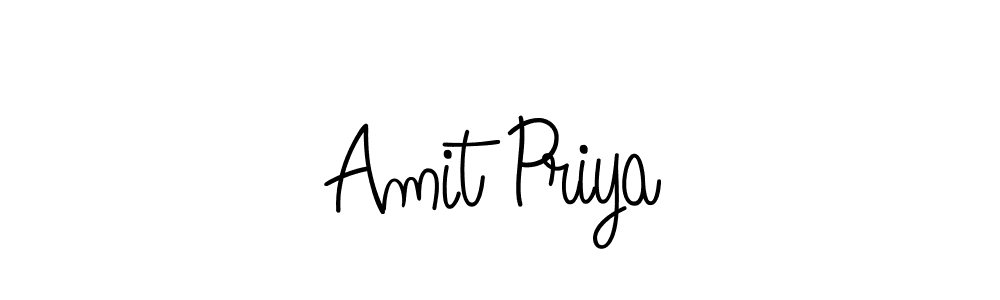 You should practise on your own different ways (Angelique-Rose-font-FFP) to write your name (Amit Priya) in signature. don't let someone else do it for you. Amit Priya signature style 5 images and pictures png