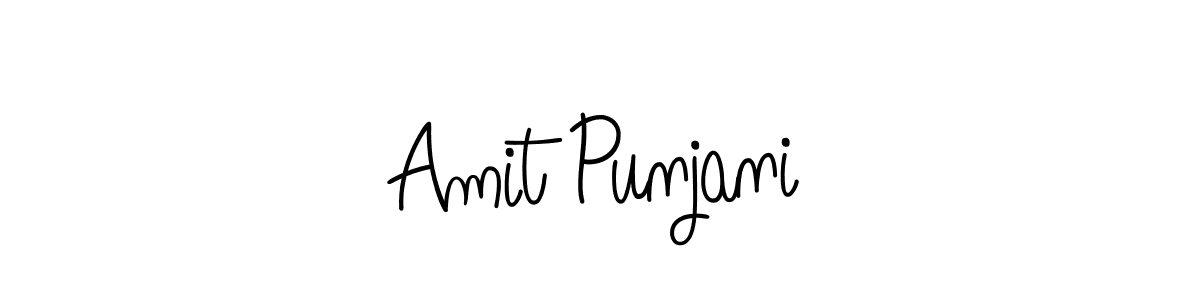 You should practise on your own different ways (Angelique-Rose-font-FFP) to write your name (Amit Punjani) in signature. don't let someone else do it for you. Amit Punjani signature style 5 images and pictures png