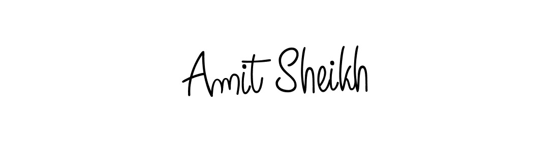 How to make Amit Sheikh name signature. Use Angelique-Rose-font-FFP style for creating short signs online. This is the latest handwritten sign. Amit Sheikh signature style 5 images and pictures png