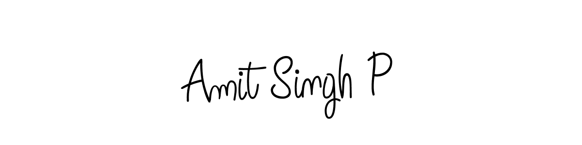 Use a signature maker to create a handwritten signature online. With this signature software, you can design (Angelique-Rose-font-FFP) your own signature for name Amit Singh P. Amit Singh P signature style 5 images and pictures png