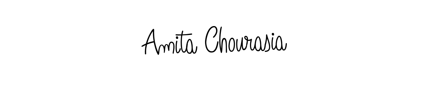 How to make Amita Chourasia name signature. Use Angelique-Rose-font-FFP style for creating short signs online. This is the latest handwritten sign. Amita Chourasia signature style 5 images and pictures png