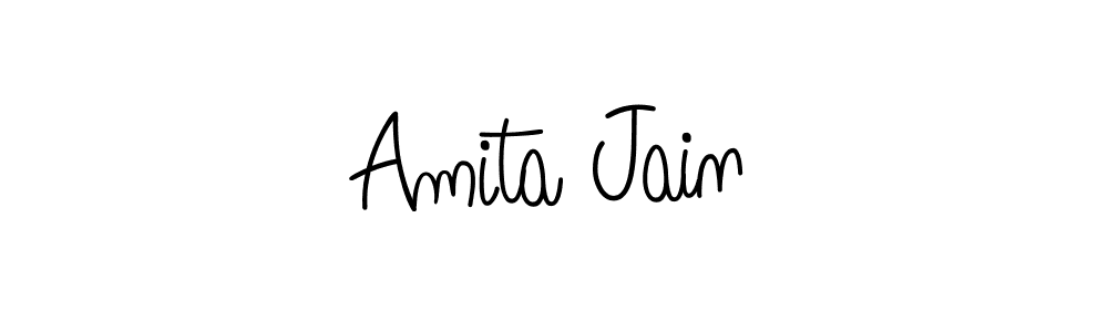 The best way (Angelique-Rose-font-FFP) to make a short signature is to pick only two or three words in your name. The name Amita Jain include a total of six letters. For converting this name. Amita Jain signature style 5 images and pictures png