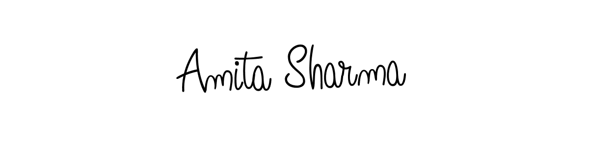 Make a beautiful signature design for name Amita Sharma. With this signature (Angelique-Rose-font-FFP) style, you can create a handwritten signature for free. Amita Sharma signature style 5 images and pictures png