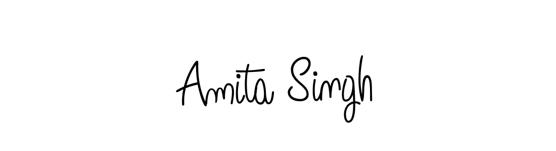 How to make Amita Singh name signature. Use Angelique-Rose-font-FFP style for creating short signs online. This is the latest handwritten sign. Amita Singh signature style 5 images and pictures png