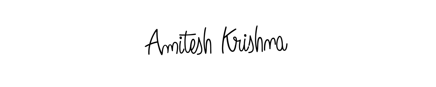 Use a signature maker to create a handwritten signature online. With this signature software, you can design (Angelique-Rose-font-FFP) your own signature for name Amitesh Krishna. Amitesh Krishna signature style 5 images and pictures png