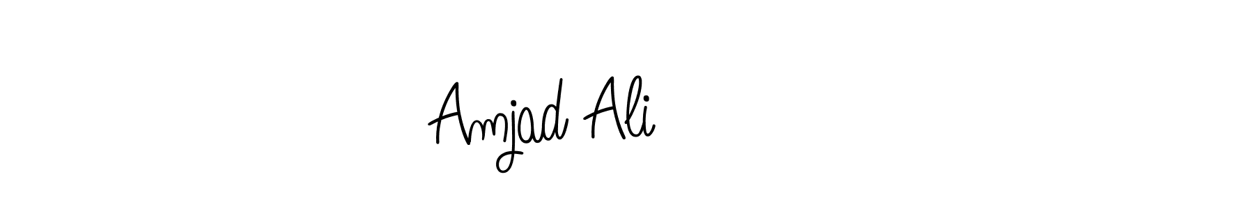 How to make Amjad Ali امجد name signature. Use Angelique-Rose-font-FFP style for creating short signs online. This is the latest handwritten sign. Amjad Ali امجد signature style 5 images and pictures png