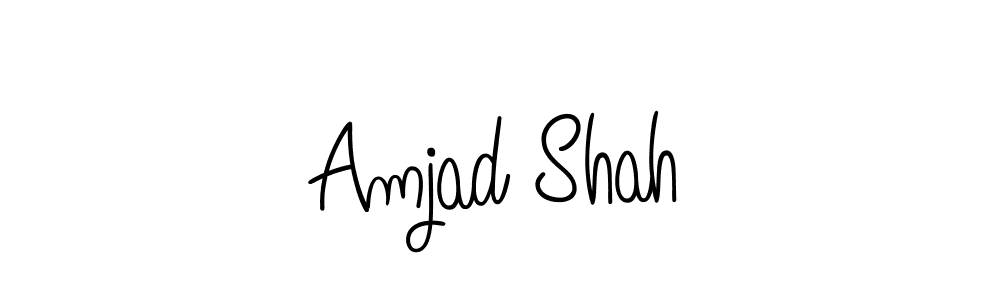 You should practise on your own different ways (Angelique-Rose-font-FFP) to write your name (Amjad Shah) in signature. don't let someone else do it for you. Amjad Shah signature style 5 images and pictures png