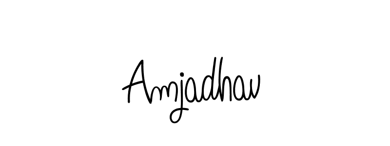 Design your own signature with our free online signature maker. With this signature software, you can create a handwritten (Angelique-Rose-font-FFP) signature for name Amjadhav. Amjadhav signature style 5 images and pictures png
