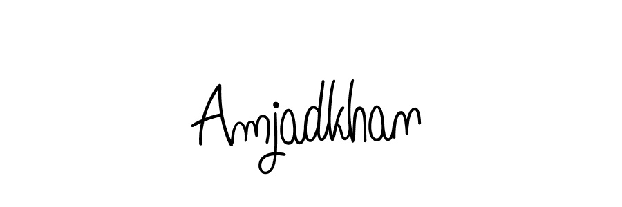 Make a beautiful signature design for name Amjadkhan. With this signature (Angelique-Rose-font-FFP) style, you can create a handwritten signature for free. Amjadkhan signature style 5 images and pictures png