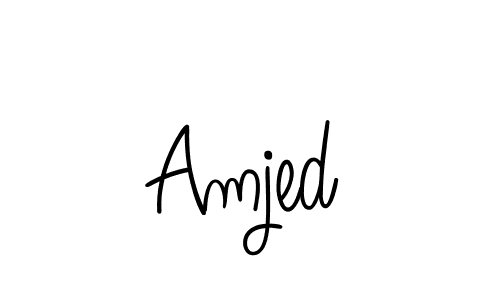 Also we have Amjed name is the best signature style. Create professional handwritten signature collection using Angelique-Rose-font-FFP autograph style. Amjed signature style 5 images and pictures png