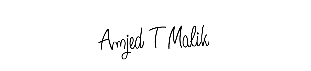 Create a beautiful signature design for name Amjed T Malik. With this signature (Angelique-Rose-font-FFP) fonts, you can make a handwritten signature for free. Amjed T Malik signature style 5 images and pictures png