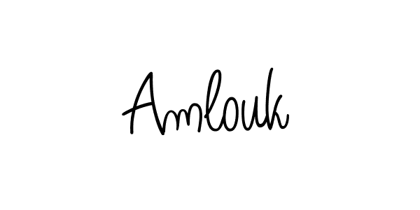 Amlouk stylish signature style. Best Handwritten Sign (Angelique-Rose-font-FFP) for my name. Handwritten Signature Collection Ideas for my name Amlouk. Amlouk signature style 5 images and pictures png