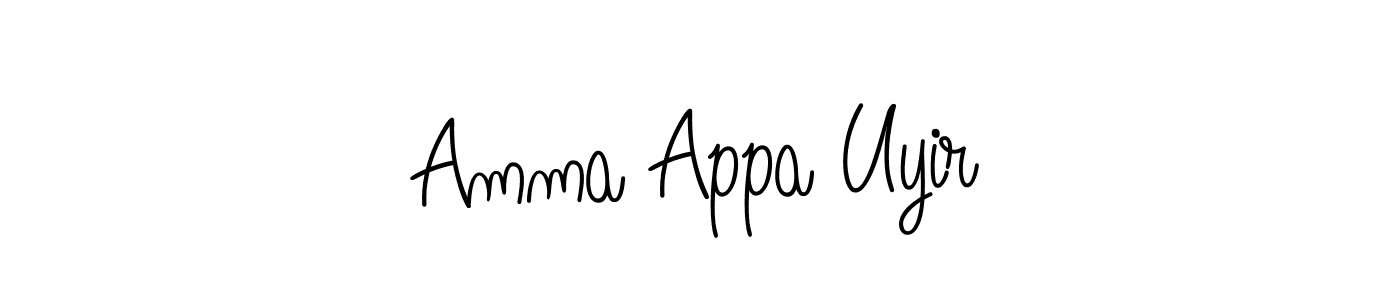 Design your own signature with our free online signature maker. With this signature software, you can create a handwritten (Angelique-Rose-font-FFP) signature for name Amma Appa Uyir. Amma Appa Uyir signature style 5 images and pictures png