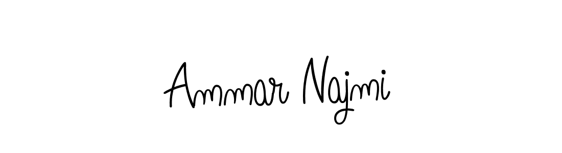 Make a beautiful signature design for name Ammar Najmi. With this signature (Angelique-Rose-font-FFP) style, you can create a handwritten signature for free. Ammar Najmi signature style 5 images and pictures png