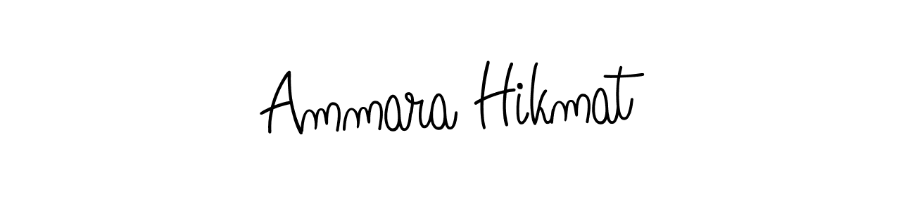 Ammara Hikmat stylish signature style. Best Handwritten Sign (Angelique-Rose-font-FFP) for my name. Handwritten Signature Collection Ideas for my name Ammara Hikmat. Ammara Hikmat signature style 5 images and pictures png