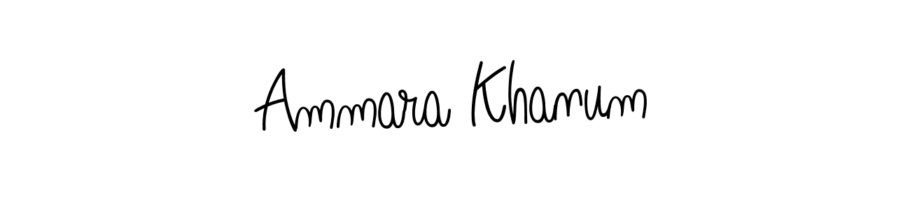 How to make Ammara Khanum name signature. Use Angelique-Rose-font-FFP style for creating short signs online. This is the latest handwritten sign. Ammara Khanum signature style 5 images and pictures png