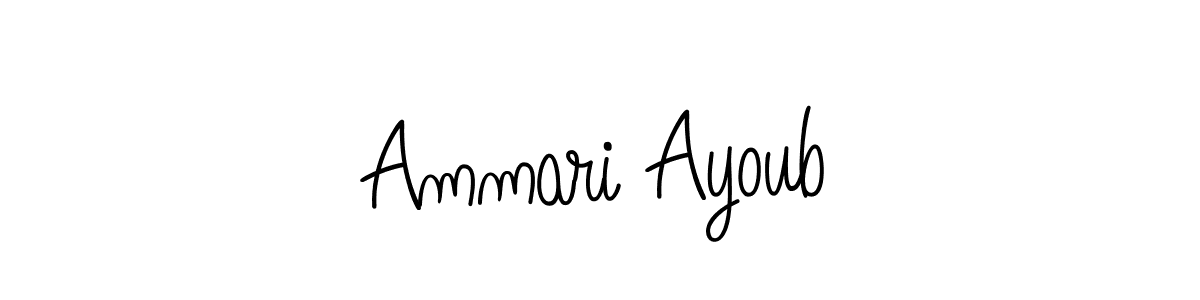 Make a beautiful signature design for name Ammari Ayoub. With this signature (Angelique-Rose-font-FFP) style, you can create a handwritten signature for free. Ammari Ayoub signature style 5 images and pictures png