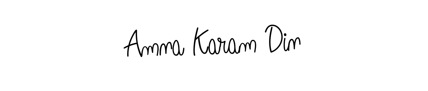 Use a signature maker to create a handwritten signature online. With this signature software, you can design (Angelique-Rose-font-FFP) your own signature for name Amna Karam Din. Amna Karam Din signature style 5 images and pictures png