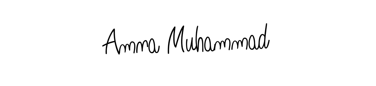 Use a signature maker to create a handwritten signature online. With this signature software, you can design (Angelique-Rose-font-FFP) your own signature for name Amna Muhammad. Amna Muhammad signature style 5 images and pictures png