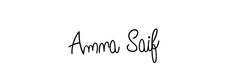 Design your own signature with our free online signature maker. With this signature software, you can create a handwritten (Angelique-Rose-font-FFP) signature for name Amna Saif. Amna Saif signature style 5 images and pictures png