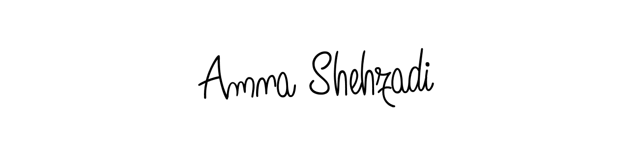 Use a signature maker to create a handwritten signature online. With this signature software, you can design (Angelique-Rose-font-FFP) your own signature for name Amna Shehzadi. Amna Shehzadi signature style 5 images and pictures png