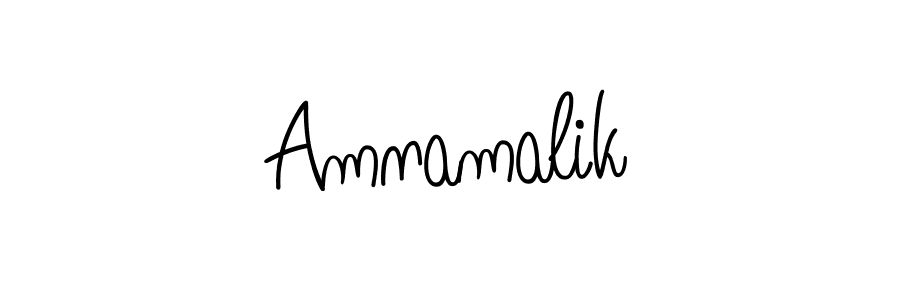 Use a signature maker to create a handwritten signature online. With this signature software, you can design (Angelique-Rose-font-FFP) your own signature for name Amnamalik. Amnamalik signature style 5 images and pictures png