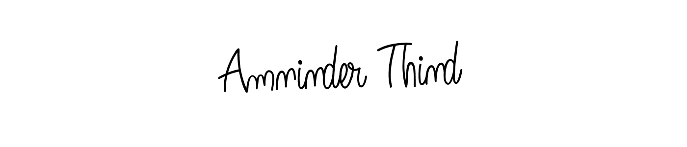 How to make Amninder Thind name signature. Use Angelique-Rose-font-FFP style for creating short signs online. This is the latest handwritten sign. Amninder Thind signature style 5 images and pictures png