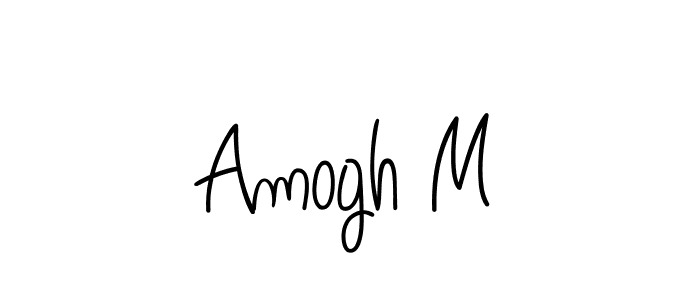 You should practise on your own different ways (Angelique-Rose-font-FFP) to write your name (Amogh M) in signature. don't let someone else do it for you. Amogh M signature style 5 images and pictures png