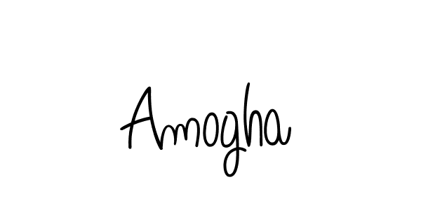 Design your own signature with our free online signature maker. With this signature software, you can create a handwritten (Angelique-Rose-font-FFP) signature for name Amogha. Amogha signature style 5 images and pictures png