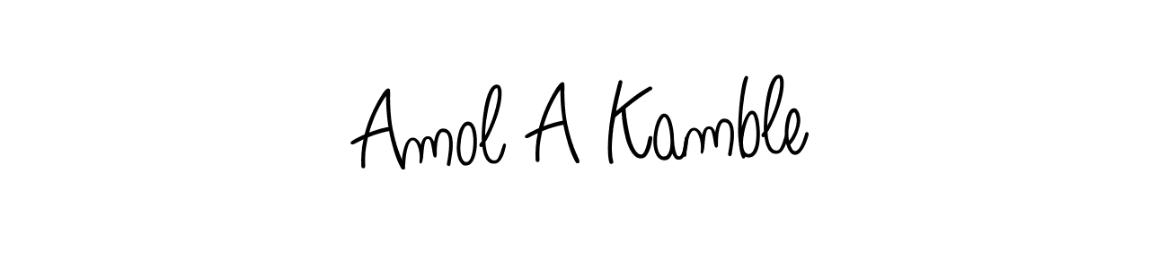 Use a signature maker to create a handwritten signature online. With this signature software, you can design (Angelique-Rose-font-FFP) your own signature for name Amol A Kamble. Amol A Kamble signature style 5 images and pictures png