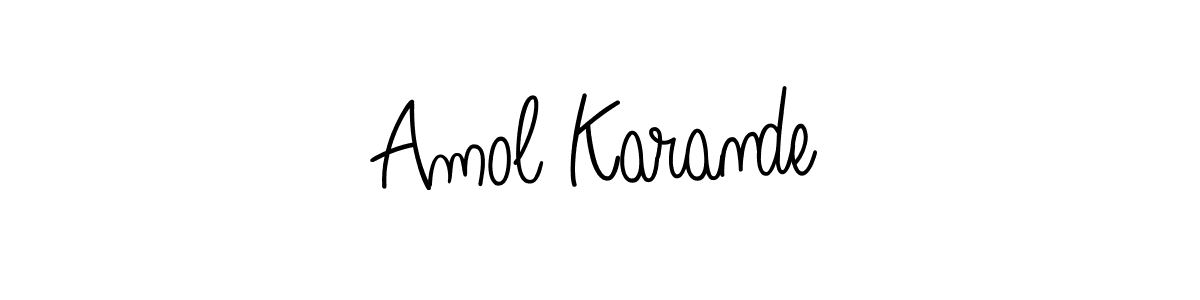 Amol Karande stylish signature style. Best Handwritten Sign (Angelique-Rose-font-FFP) for my name. Handwritten Signature Collection Ideas for my name Amol Karande. Amol Karande signature style 5 images and pictures png